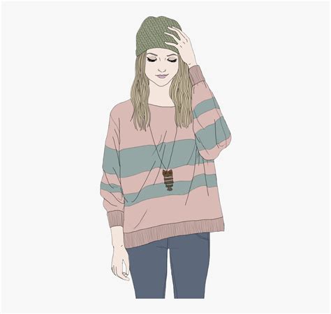 girl in sweater drawing.